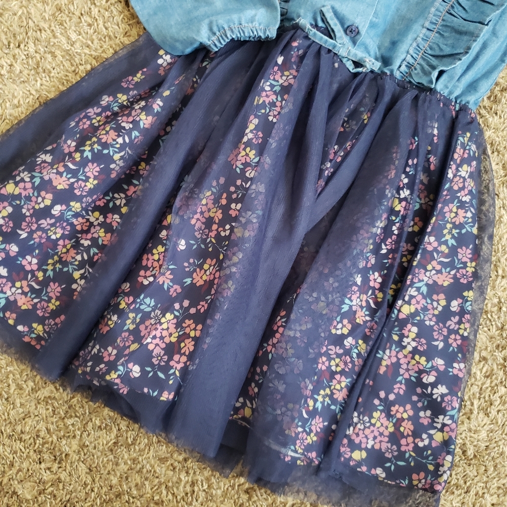 New girls dress- denim with tulle - Picture 4 of 4